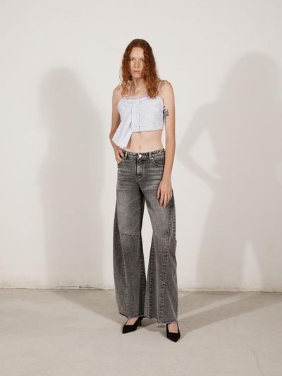 YCH CUT OUT WIDE JEANS_GREY