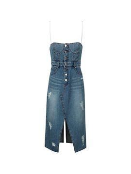 YCH DENIM CUT-OUT DRESS (BLUE)