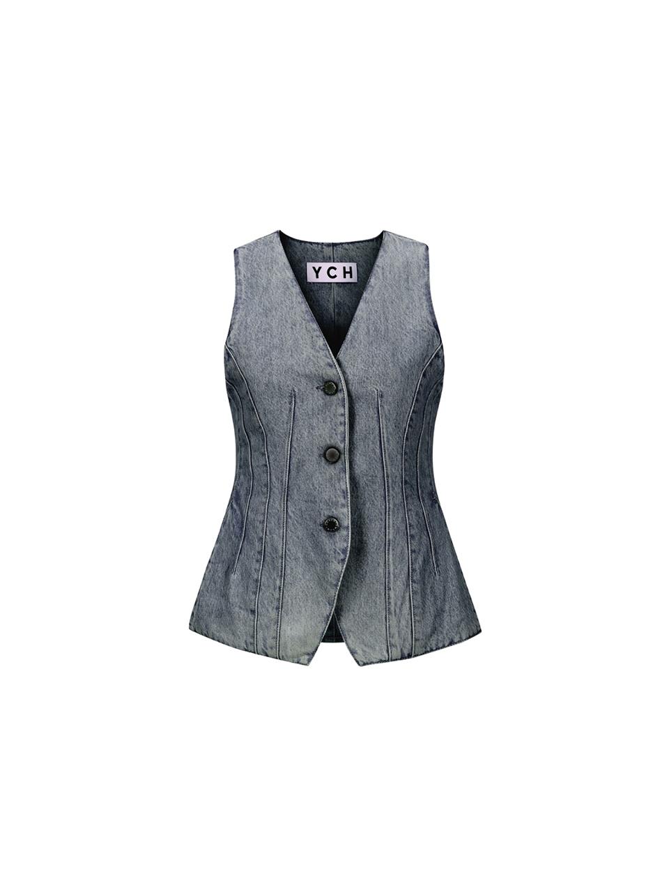YCH DENIM SLIMFIT VEST (GREY)