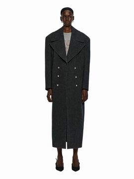 YCH DOUBLE BREASTED WOOL COAT GREY (W24CT1041GY)