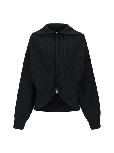 YCH FLAT COLLAR ZIP UP KNIT JACKET NAVY (F24KT8041NV)