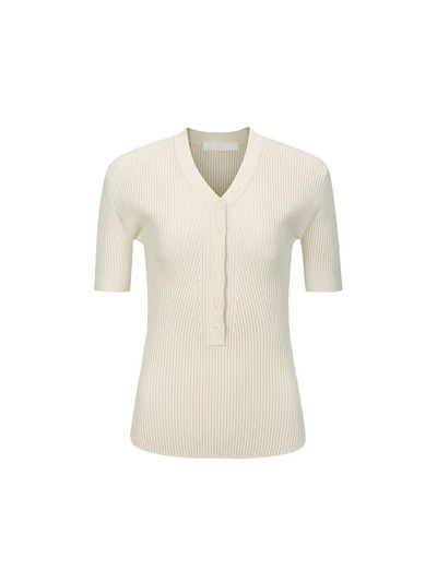 YCH FRONT BUTTON KNIT