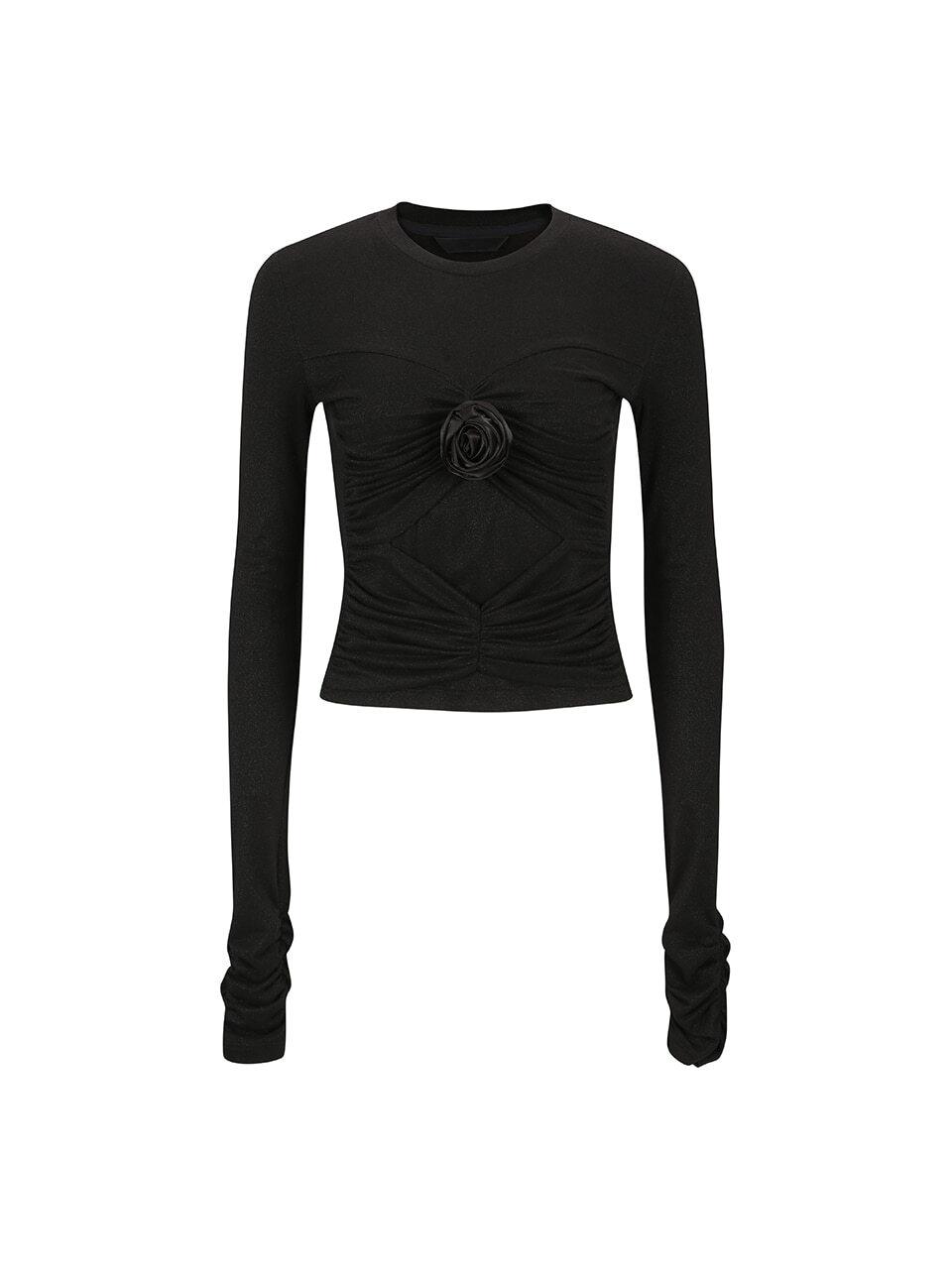 YCH FRONT RUCHED TOP_BLACK