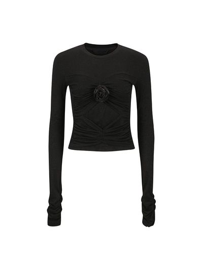 YCH FRONT RUCHED TOP_BLACK