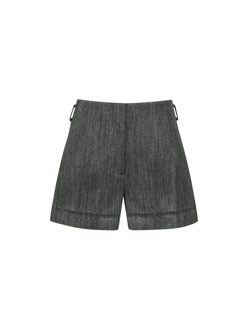 YCH HERRINGBONE HIDDEN BOTTON SHORTS GREY (W24PT5072GY