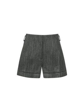 YCH HERRINGBONE HIDDEN BOTTON SHORTS GREY (W24PT5072GY