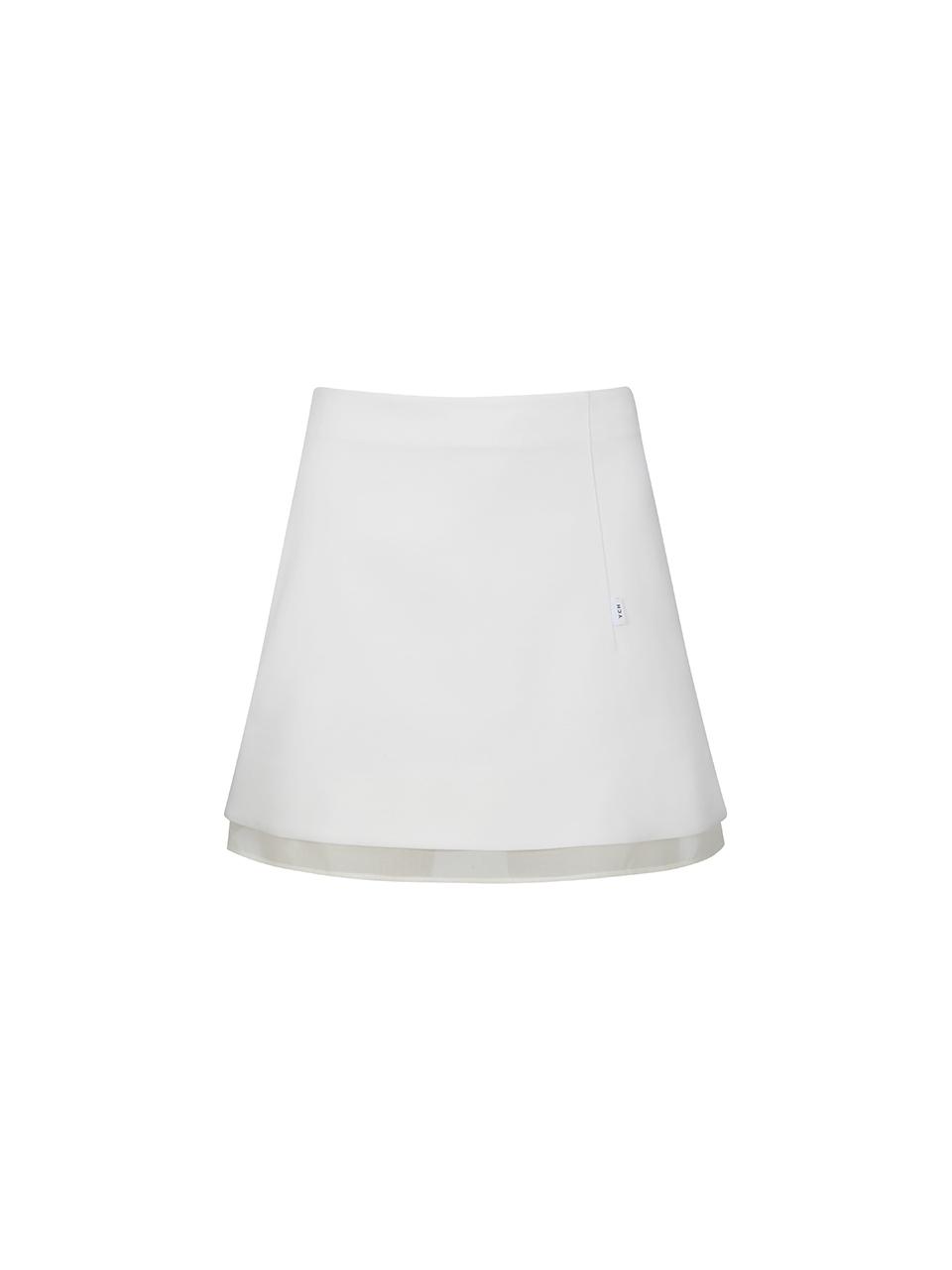 YCH LAYERED MINI SKIRT (WHITE)
