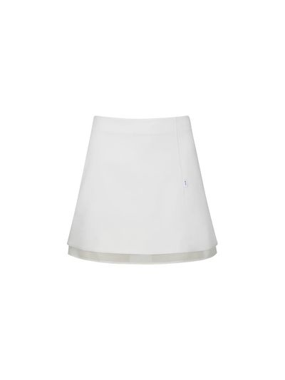 YCH LAYERED MINI SKIRT (WHITE)