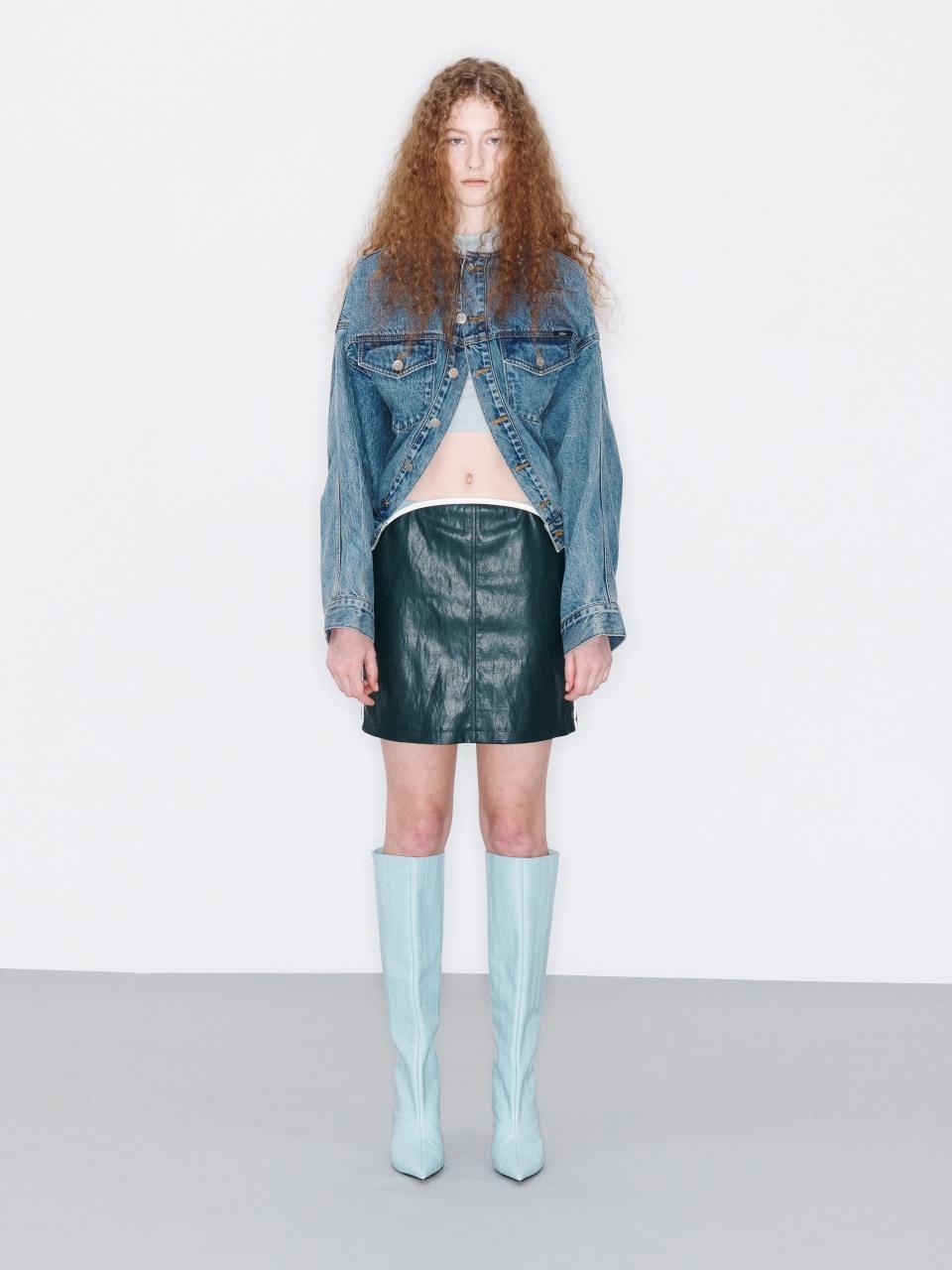 YCH LEATHER MINI SKIRT