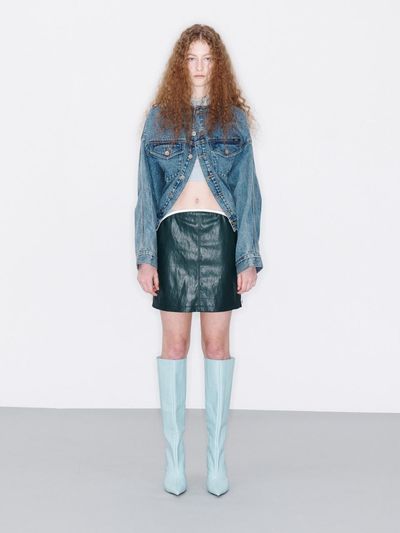 YCH LEATHER MINI SKIRT