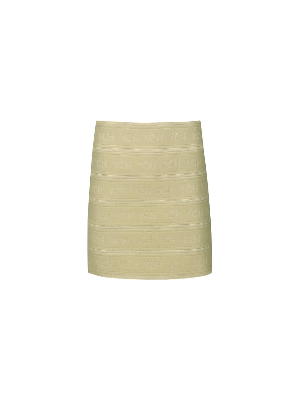 YCH LOGO-WAISTBAND MINI SKIRT (YELLOW)
