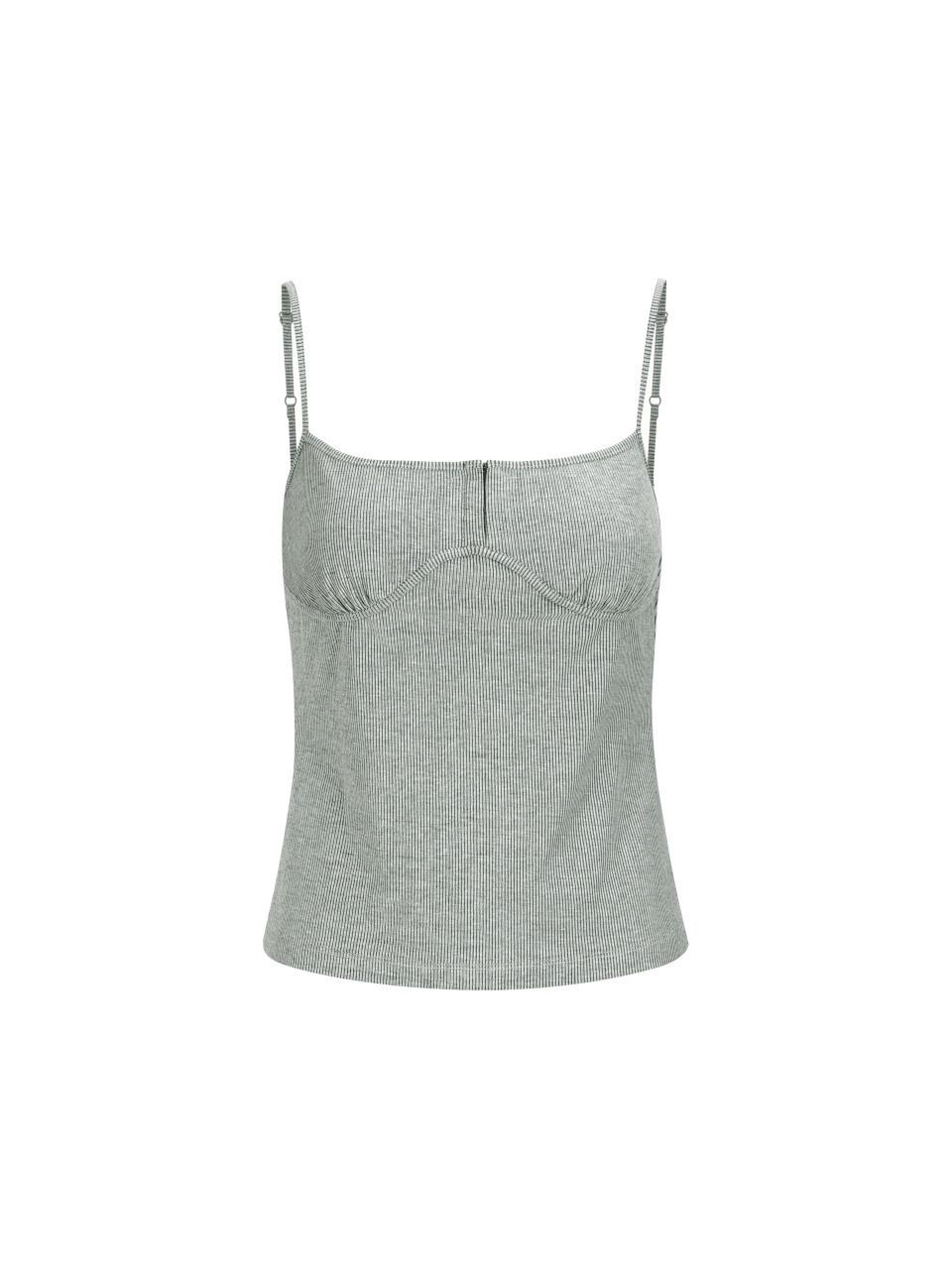 YCH LUREX DETAILED SLEEVELESS TOP GREY (F24TO9061GY)