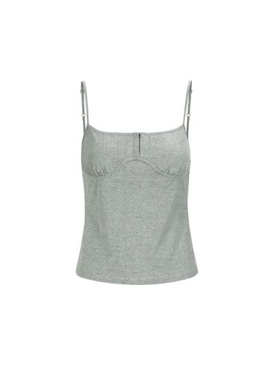 YCH LUREX DETAILED SLEEVELESS TOP GREY (F24TO9061GY)