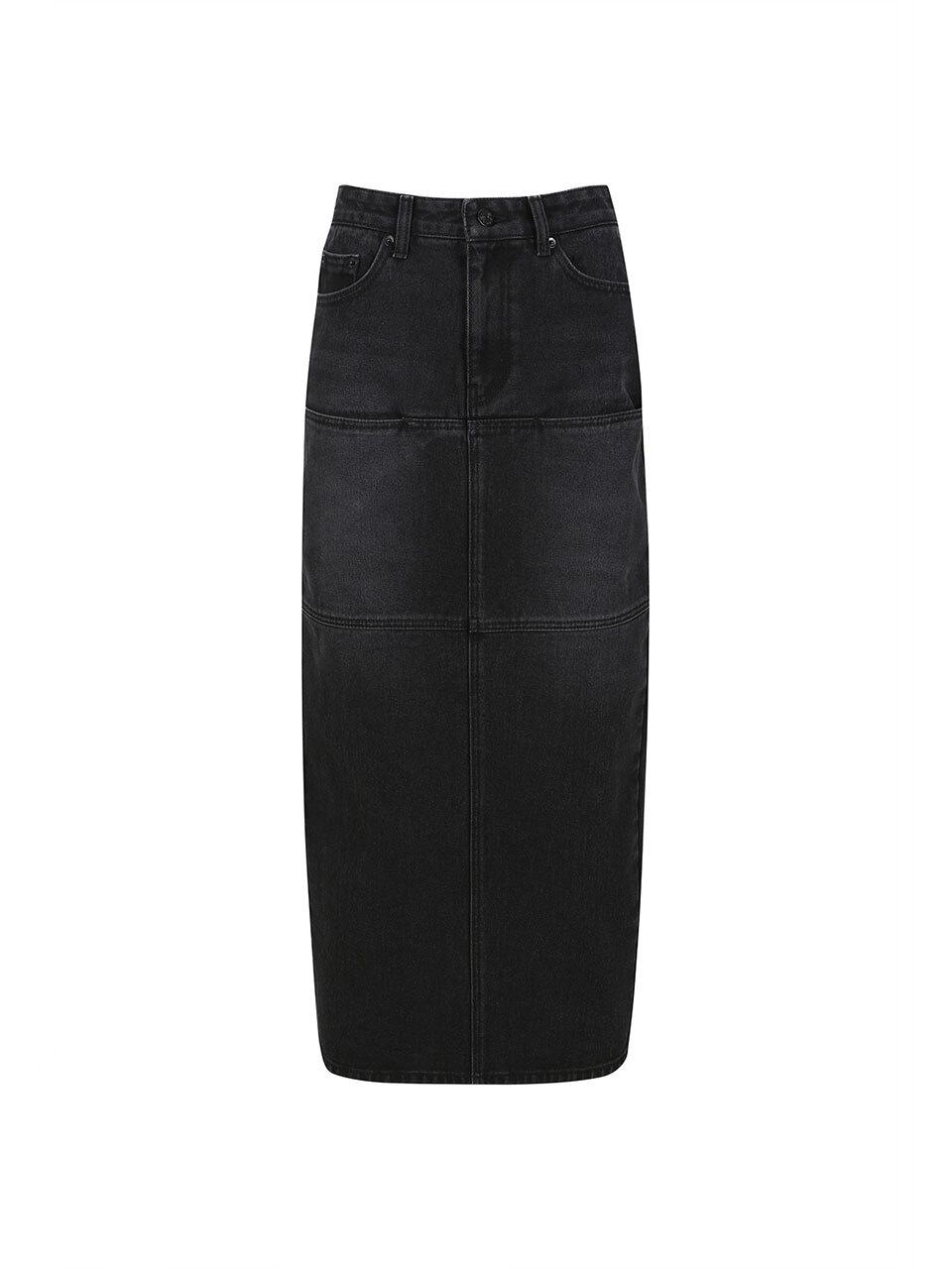 YCH MIDI DENIM SKIRT (SLATE)