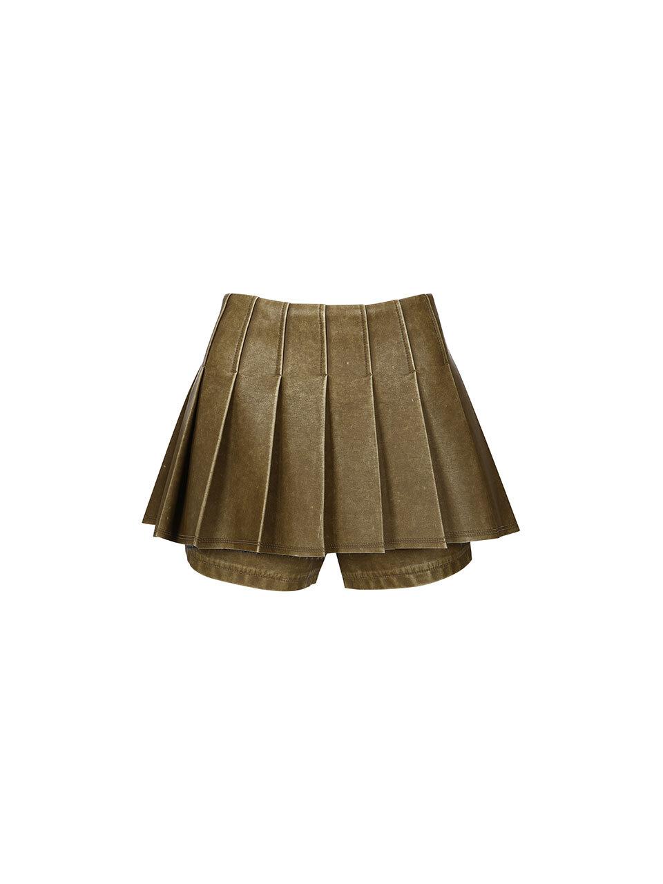 YCH PLEATED MINI SKORT (KHAKI)