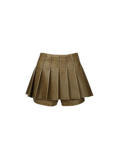 YCH PLEATED MINI SKORT (KHAKI)