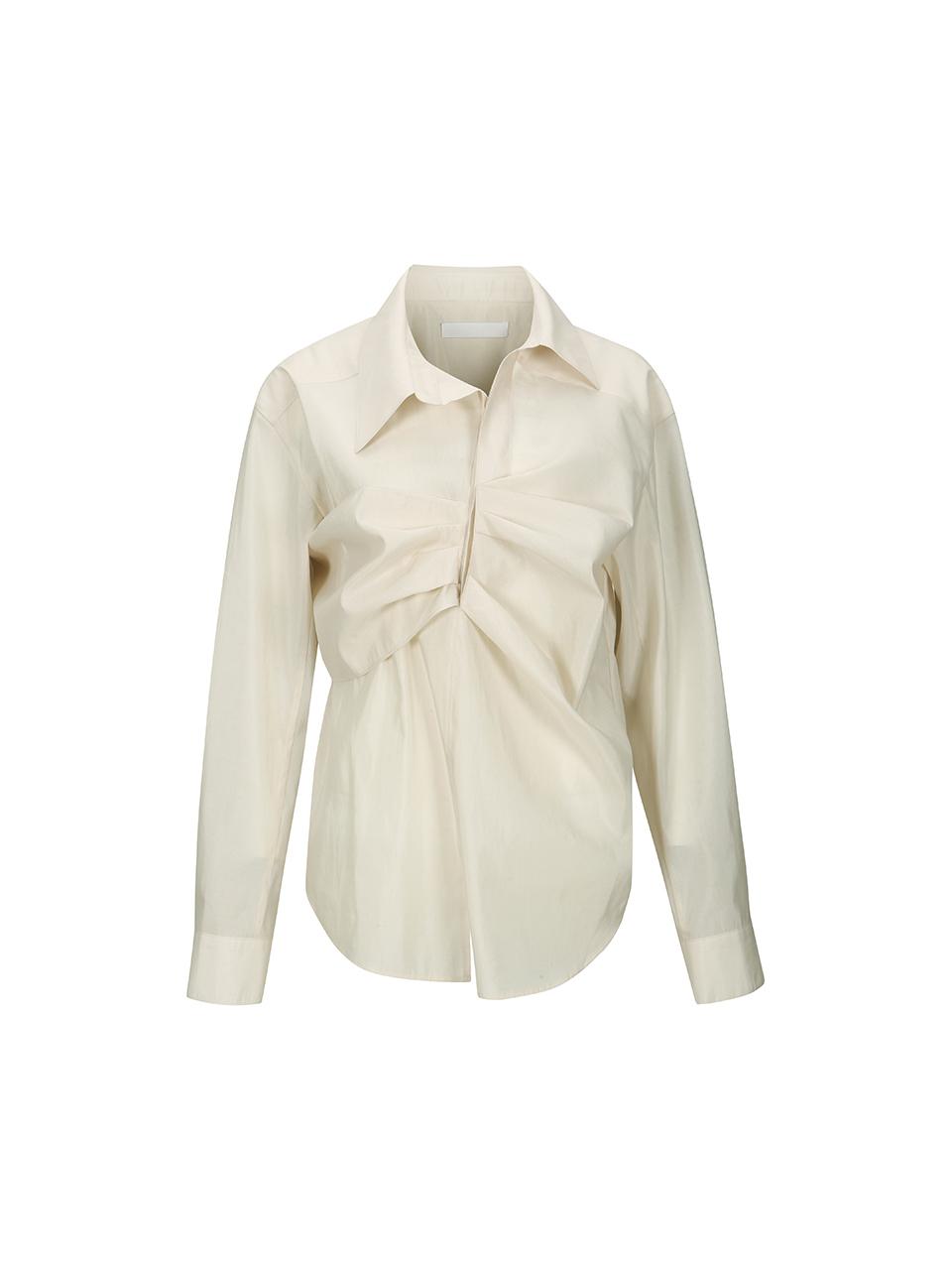 YCH RUCHED SHIRT (BEIGE)