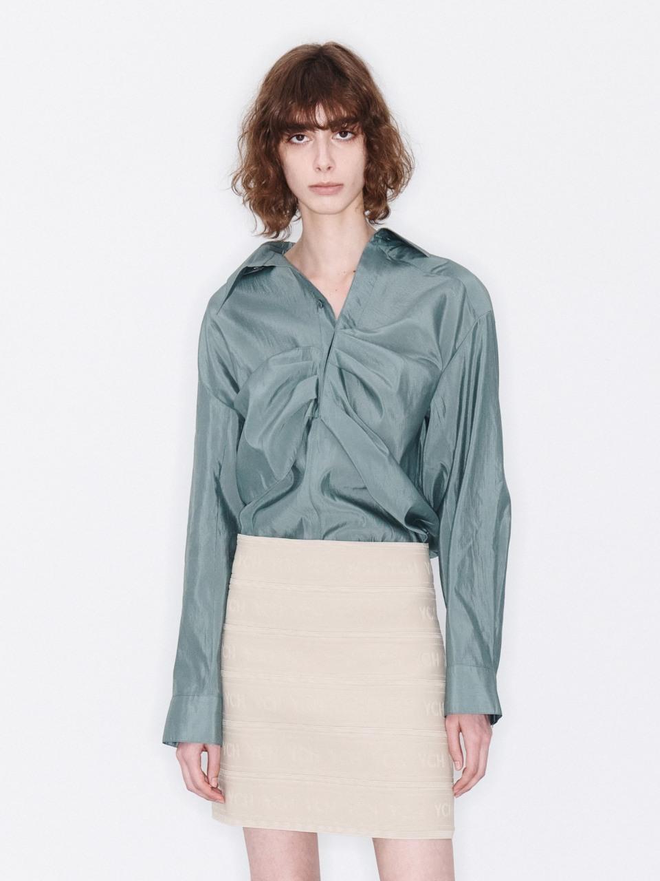 YCH RUCHED SHIRT (KHAKI)