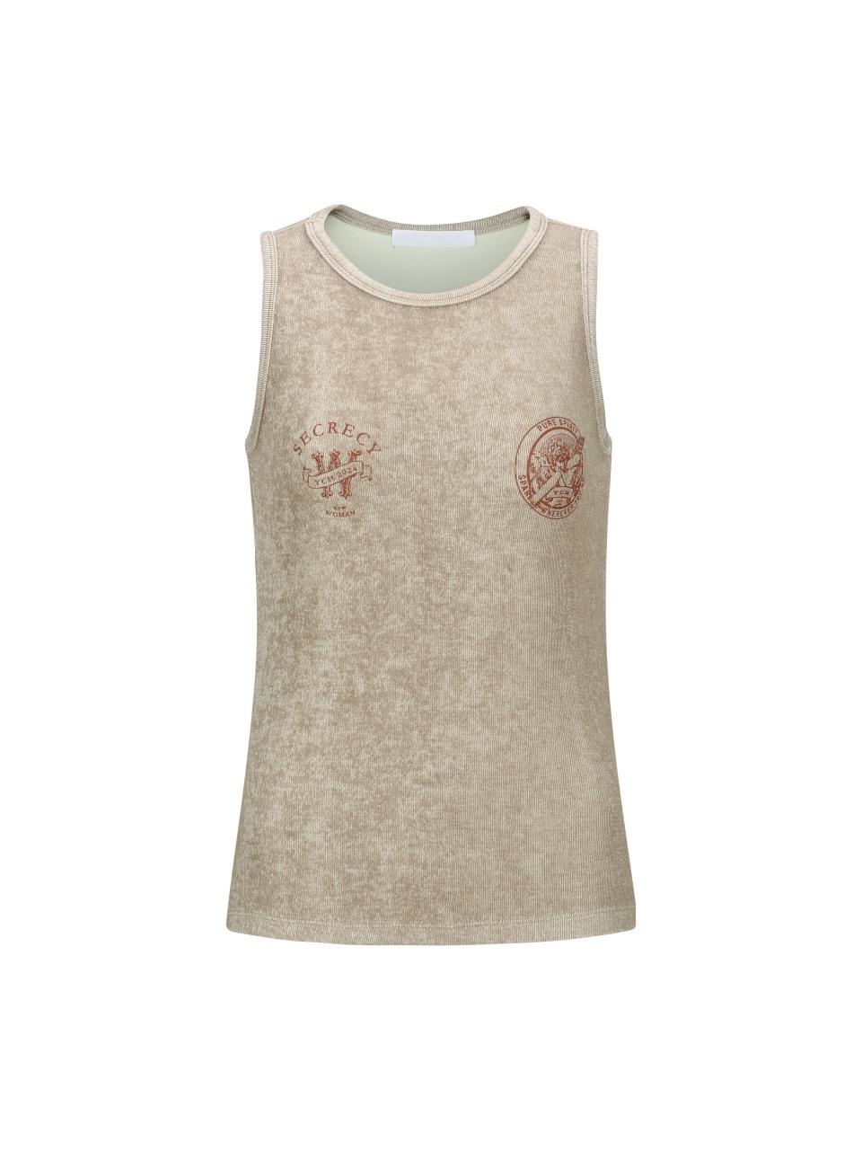 YCH SECRECY LOGO SLEEVELESS TOP BROWN (W24TS11041BR)