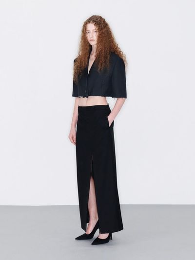 YCH SIDE-SLIT SKIRT (BLACK)