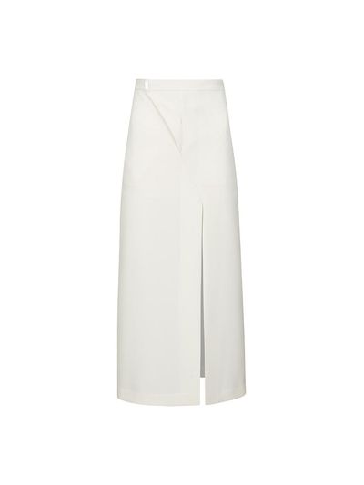YCH SIDE-SLIT SKIRT (WHITE)
