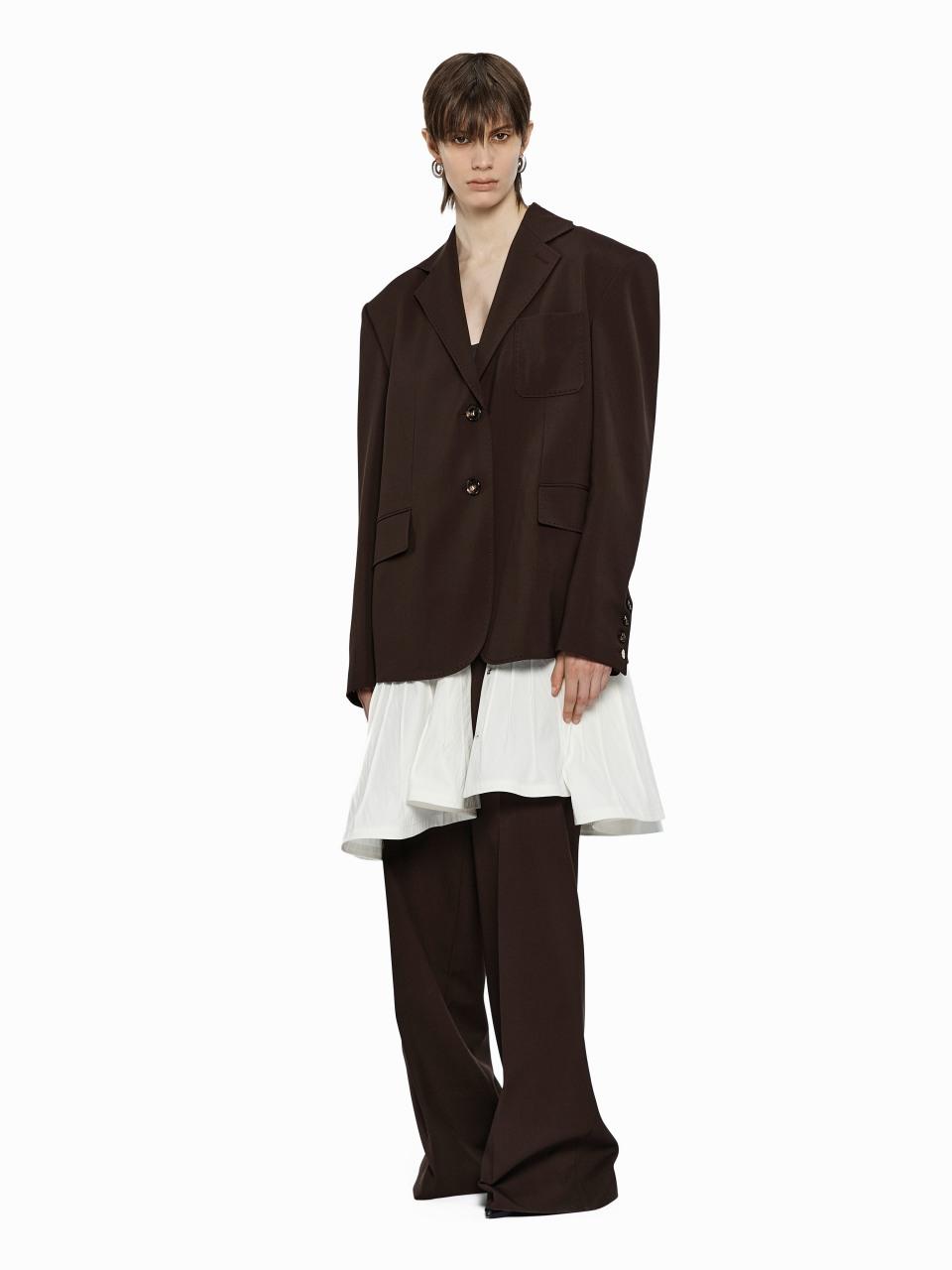 YCH SKIRT LAYERED JACKET BROWN (W24JK2021BR)
