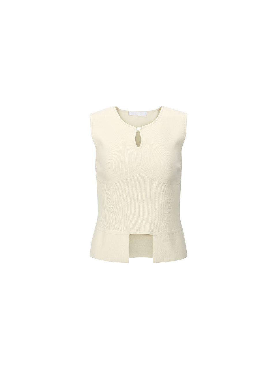 YCH SLEEVELESS KNIT TOP (CREAM)