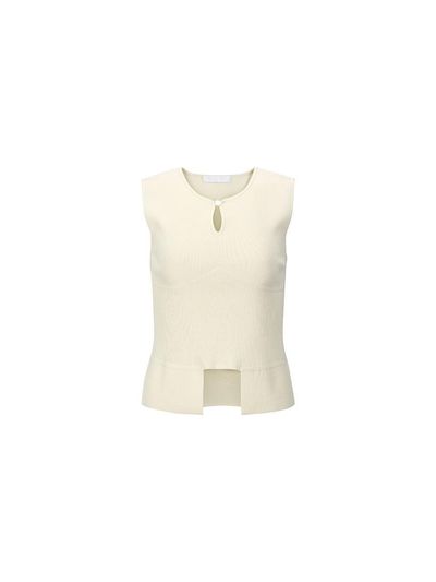 YCH SLEEVELESS KNIT TOP (CREAM)