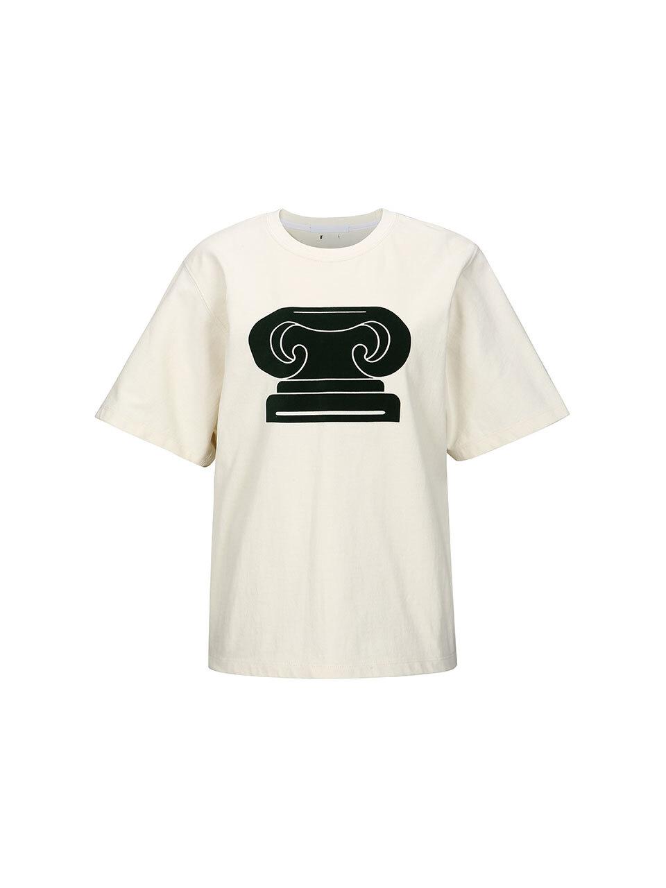 YCH SYMBOL LOGO T SHIRT (CREAM_GREEN)