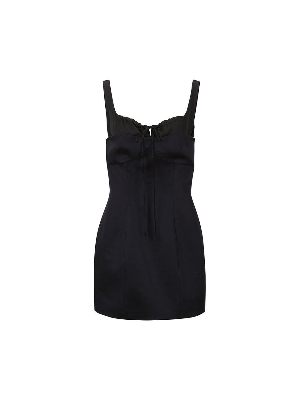 YCH TIE FRONT MINI DRESS (BLACK)