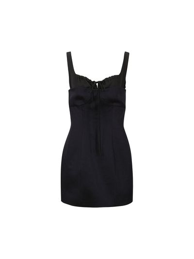 YCH TIE FRONT MINI DRESS (BLACK)