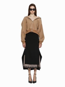 YCH TWO WAY ZIP HOODIE BEIGE (W24OT0131BE)