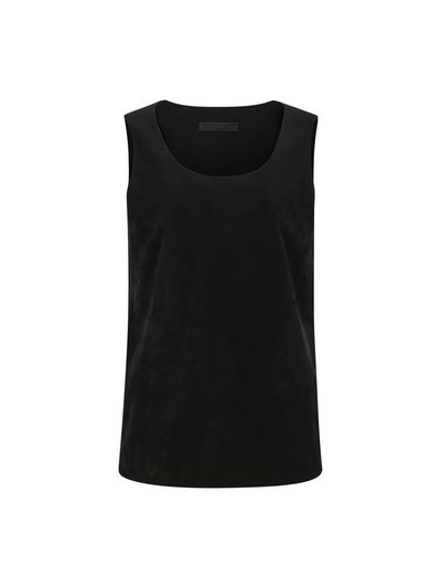 YCH VELVET SLEEVELESS TOP BLACK (F24TO9081BK)