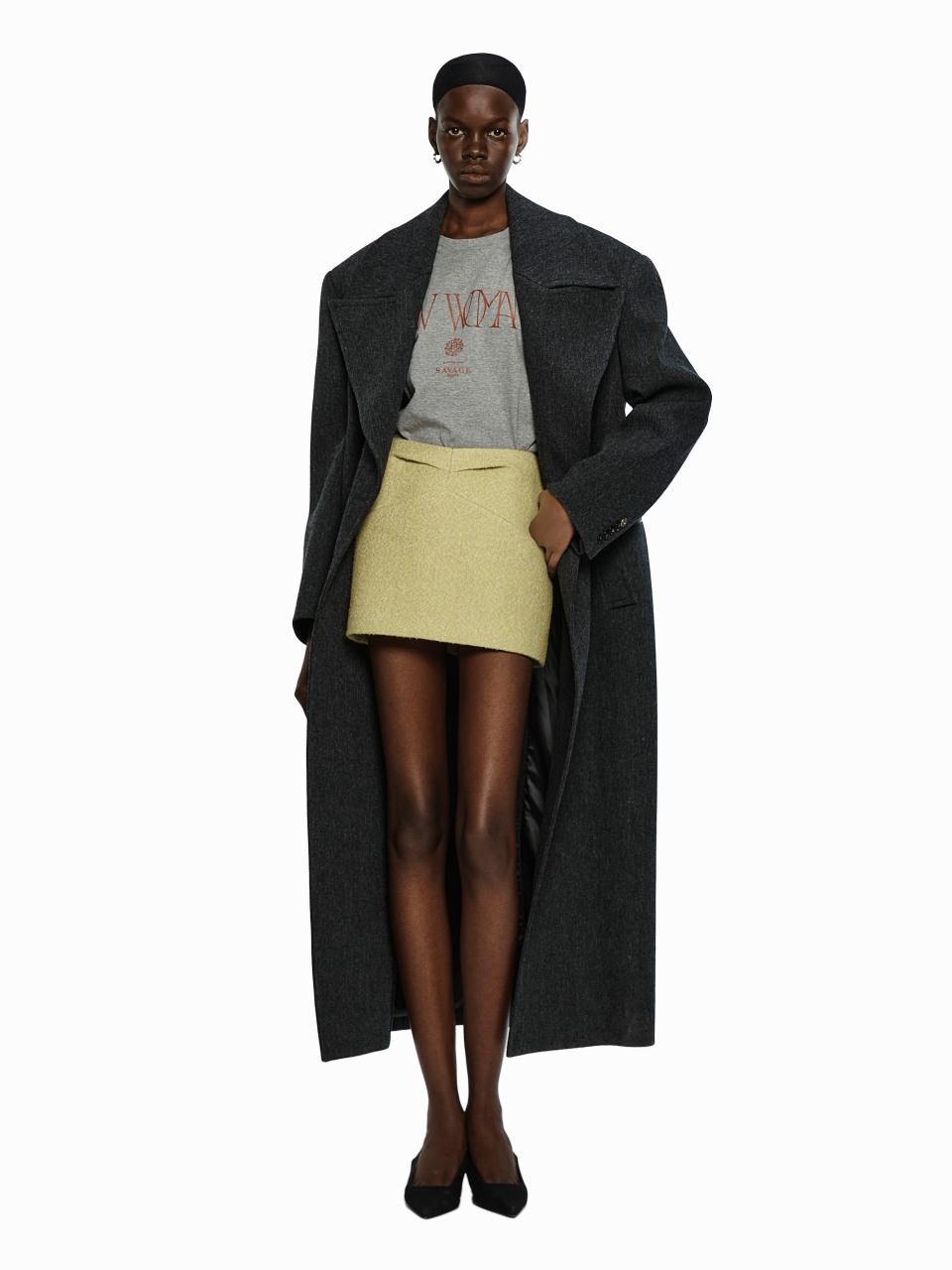 YCH WOOL MINI SKIRT YELLOW (W24SK6121YL)