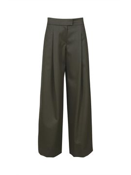 YCH WOOL TAILORED TROUSERS (BROWN)