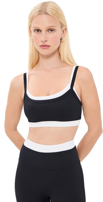 Year of Ours Year of Ours Ribbed Layered Bralette Black/White