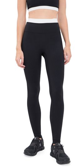 Year of Ours Year of Ours Ribbed Layered Leggings Black/White