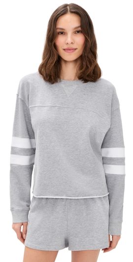 Year of Ours Year of Ours Varisty Sweatshirt Heather Grey Wh