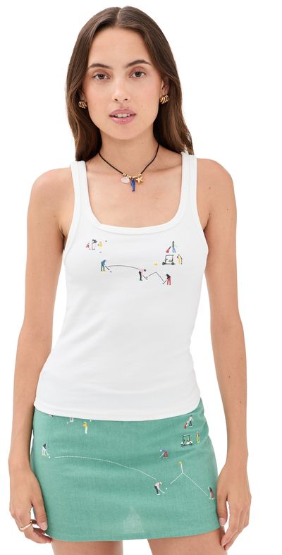 Yellow the Label Yellow the Label Golf Scene Tank Top White