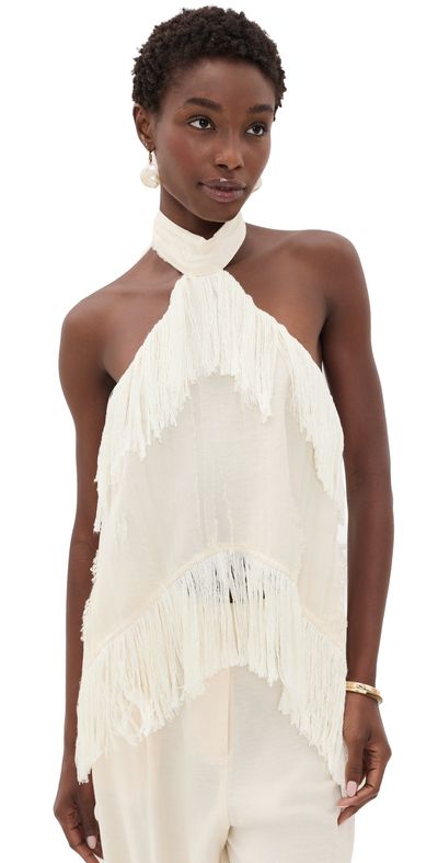 Yellow the Label Yellow the Label Jones Fringe Top Ivory