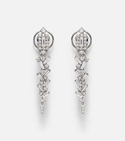 Yeprem Yeprem 18kt white gold drop earrings with diamonds