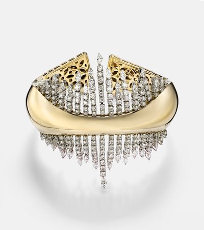Yeprem Yeprem Golden Strada 18kt gold cuff bracelet with diamonds