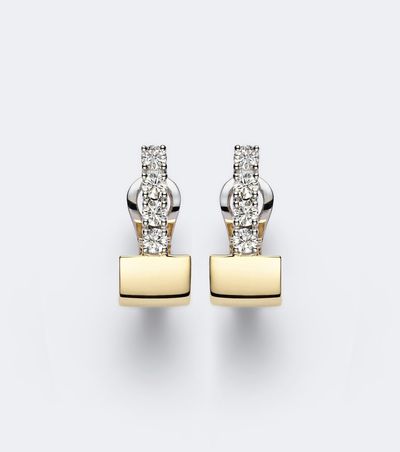 Yeprem Yeprem Golden Strada 18kt gold huggie earrings with diamonds