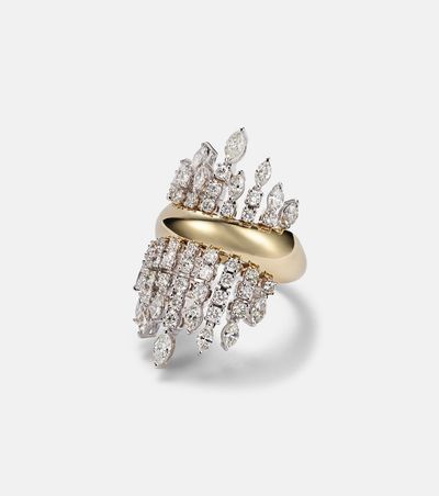 Yeprem Yeprem Golden Strada 18kt white and yellow gold ring with diamonds