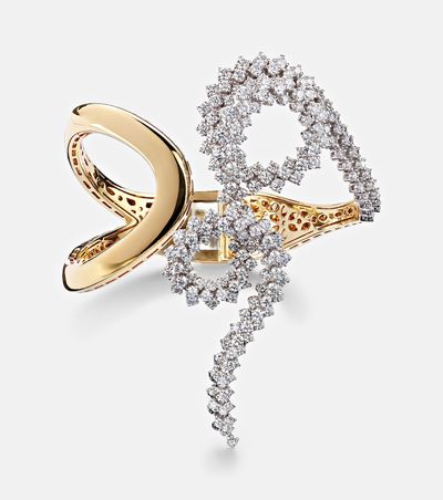 Yeprem Yeprem Golden Strada 18kt yellow and white gold bangle with diamonds
