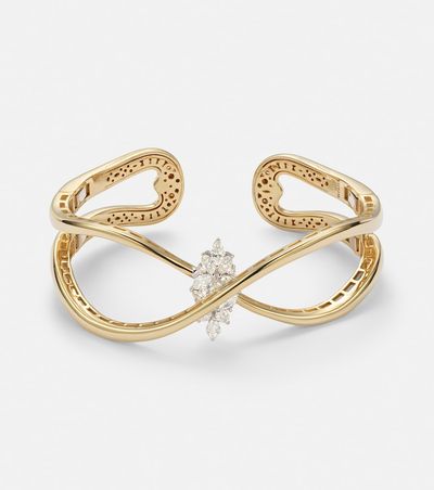 Yeprem Yeprem Golden Strada 18kt yellow and white gold cuff bracelet with diamonds