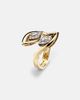 Yeprem Yeprem Golden Strands 18kt white and yellow gold ring with diamonds - 4