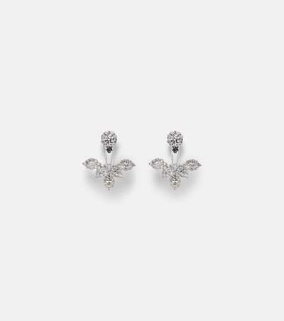 Yeprem Yeprem Moonflower 18kt white gold earrings with diamonds