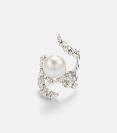 Yeprem Yeprem Pearlescent 18kt white gold ring with freshwater pearl and diamonds