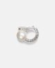 Yeprem Yeprem Pearlescent 18kt white gold single ear cuff with diamonds and freshwater pearl - 4